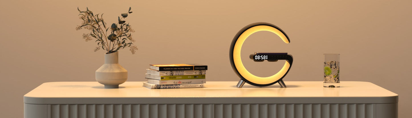 Lampe LED Intelligente avec Enceinte Bluetooth et Chargeur sans Fil